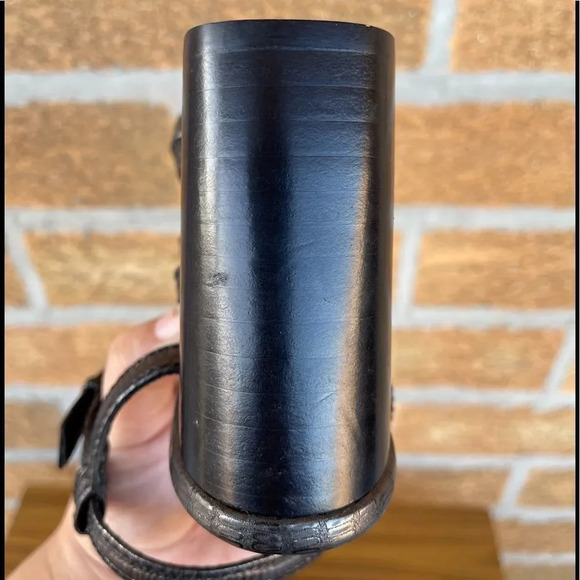 Lanvin Paris cylinder heel pewter shoes 39.5 - Picture 9 of 14